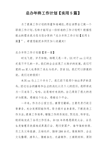 总办年终工作计划【实用5篇】