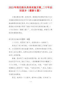 2023年岗位练兵具体实施方案_二十年后回家乡（最新5篇）