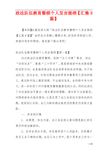 政法队伍教育整顿个人发言提纲【汇集8篇】