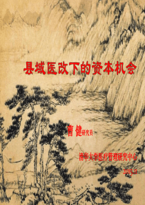 曹健-县域医改下的资本机会