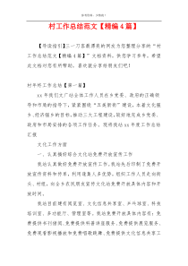 村工作总结范文【精编4篇】
