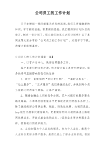 公司员工的工作计划