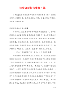 巡察调研报告集聚4篇