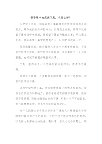 领导眼中的完美下属长什么样