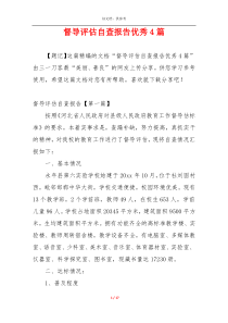 督导评估自查报告优秀4篇