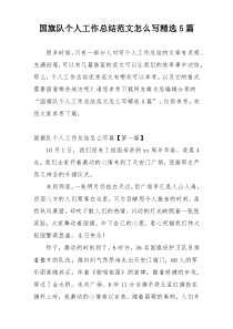 国旗队个人工作总结范文怎么写精选5篇