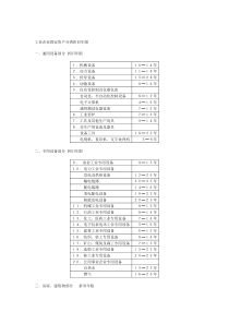 工业企业固定资产分类折旧年限