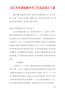 2023年民事检察半年工作总结范文5篇