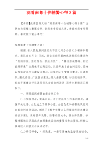 观看南粤十佳辅警心得3篇