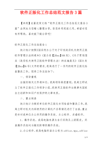 软件正版化工作总结范文报告3篇