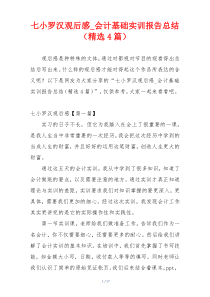 七小罗汉观后感_会计基础实训报告总结（精选4篇）