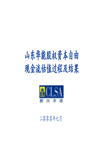 山东华能股权资本自由现金流估值过程及结果(3)