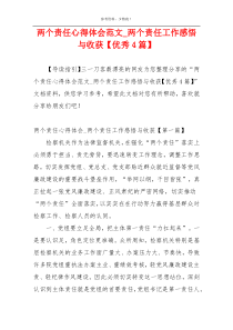 两个责任心得体会范文_两个责任工作感悟与收获【优秀4篇】