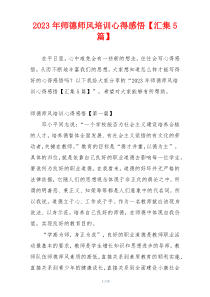 2023年师德师风培训心得感悟【汇集5篇】