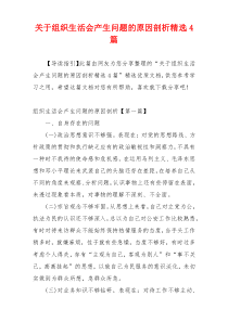 关于组织生活会产生问题的原因剖析精选4篇