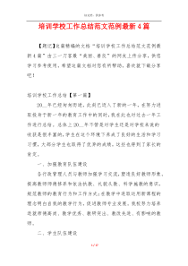 培训学校工作总结范文范例最新4篇