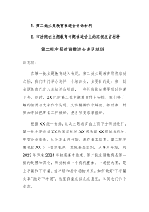 2023年主题教育专题推进会上的讲话发言材料范文2篇