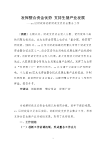 整合政府支农资金发展产业总结