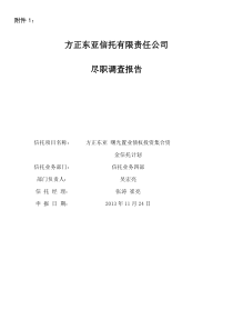 方正东亚曙光置业债权投资集合资金信托计划尽调(六盘