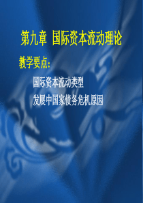 第七章国际资本流动