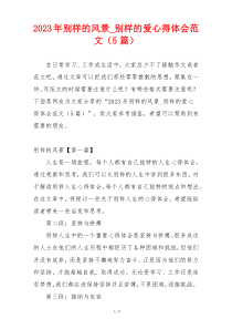 2023年别样的风景_别样的爱心得体会范文（5篇）