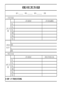 员工周工作计划表模板