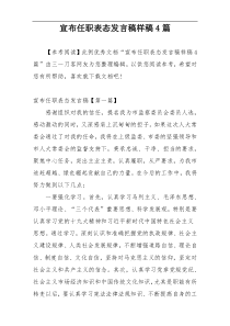 宣布任职表态发言稿样稿4篇