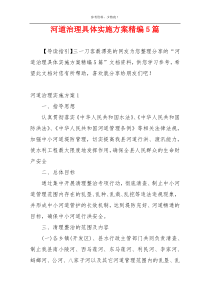 河道治理具体实施方案精编5篇