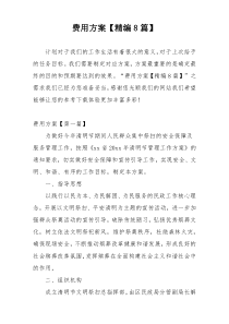 费用方案【精编8篇】