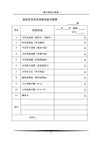 现金日报表