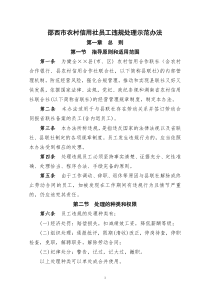 邵西市农村信用社员工违规处理示范办法