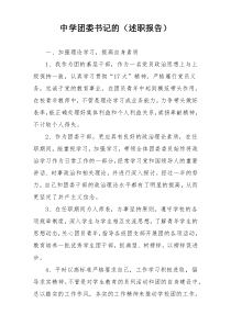 中学团委书记的（述职报告）