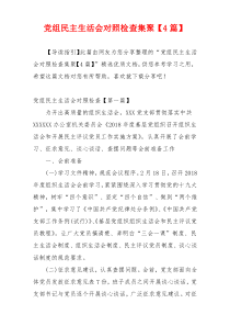 党组民主生活会对照检查集聚【4篇】