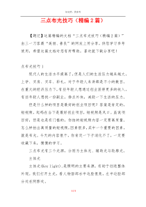 三点布光技巧（精编2篇）