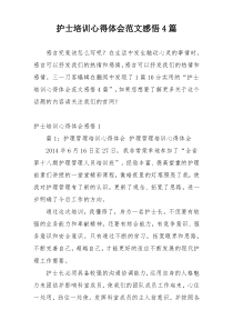 护士培训心得体会范文感悟4篇