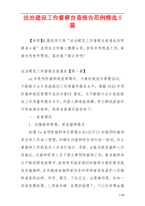 法治建设工作督察自查报告范例精选5篇
