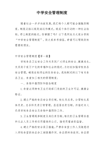 中学安全管理制度