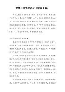 集体心得体会范文（精选4篇）