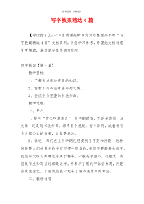 写字教案精选4篇
