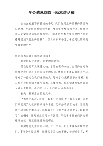 学会感恩国旗下励志讲话稿