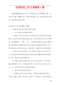 巡逻防控工作方案最新4篇