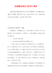 巡查整改报告【实用4篇】