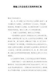 精编工作总结范文范例样例汇集