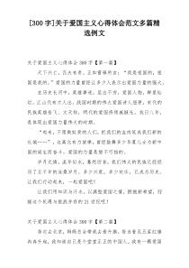 [300字]关于爱国主义心得体会范文多篇精选例文
