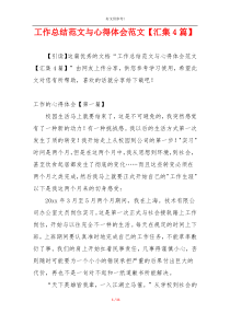 工作总结范文与心得体会范文【汇集4篇】