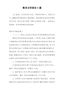需求分析报告5篇