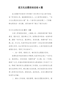 送文化志愿活动总结4篇