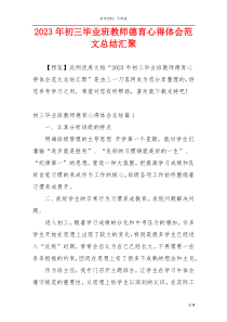 2023年初三毕业班教师德育心得体会范文总结汇聚