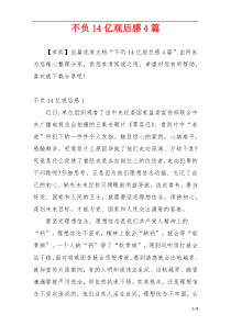 不负14亿观后感4篇