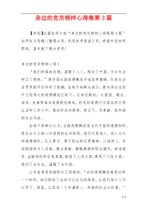 身边的党员榜样心得集聚3篇